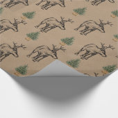 Moose & Xmas Trees Christmas Wrapping Paper Cadeaupapier (Hoek)