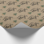 Moose & Xmas Trees Christmas Wrapping Paper Cadeaupapier (Hoek)
