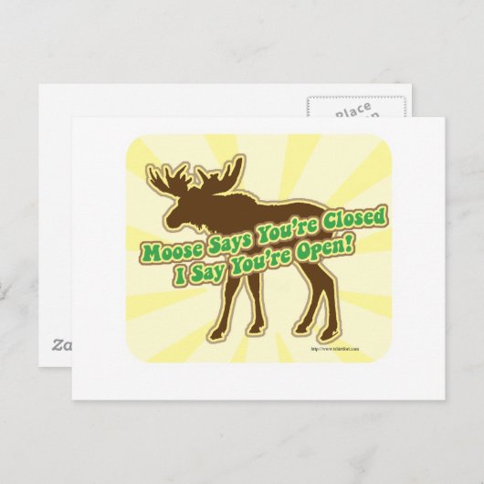 Moose zegt dat je gesloten bent! briefkaart (Voorkant / Achterkant)