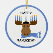 Moosed Happy Chanoeka Grappige Chanoeka Keramisch Ornament (Voorkant)