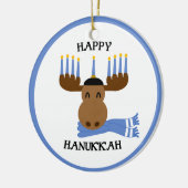 Moosed Happy Chanoeka Grappige Chanoeka Keramisch Ornament (Links)