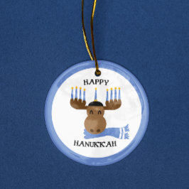 Moosed Happy Chanoeka Grappige Chanoeka Keramisch Ornament