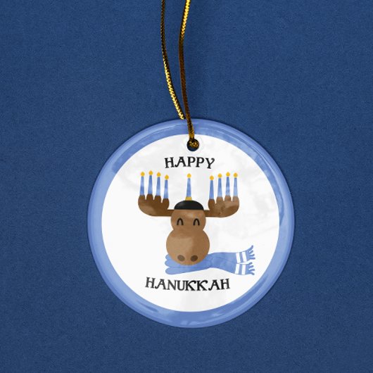 Moosed Happy Chanoeka Grappige Chanoeka Keramisch Ornament