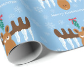 Moosehead_Icicle Antlers_Mistletoe_Merry Kissmoose Cadeaupapier (Rol Hoek)