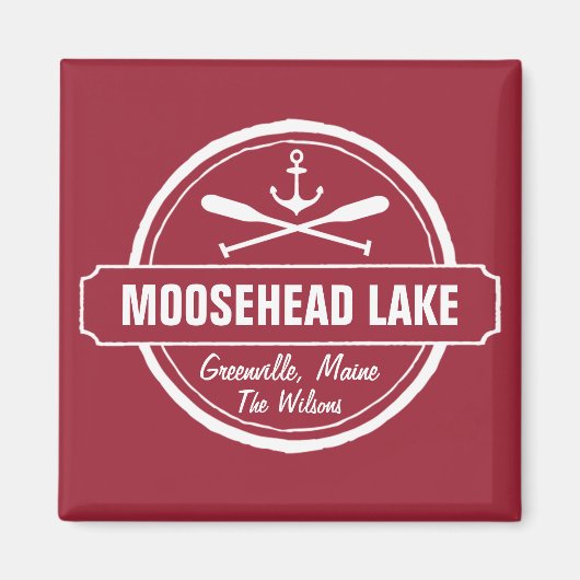 Moosehead Lake Maine ankerplaats aangepaste stad Magneet (Voorkant)