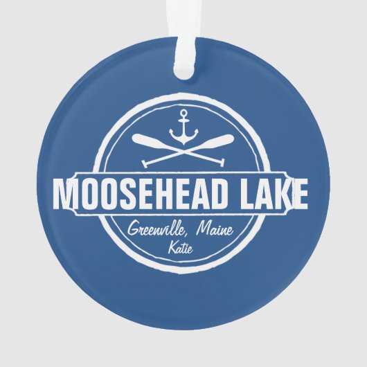 Moosehead Lake Maine ankerplaats aangepaste stad Ornament (achterkant)
