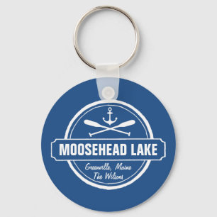 Moosehead Lake Maine ankerplaats aangepaste stad Sleutelhanger