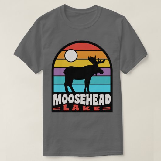 Moosehead Lake Moose Badge Maine T-shirt (Design voorkant)