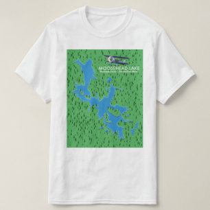 Moosehead Lake,Piscataquis County kaart T-shirt