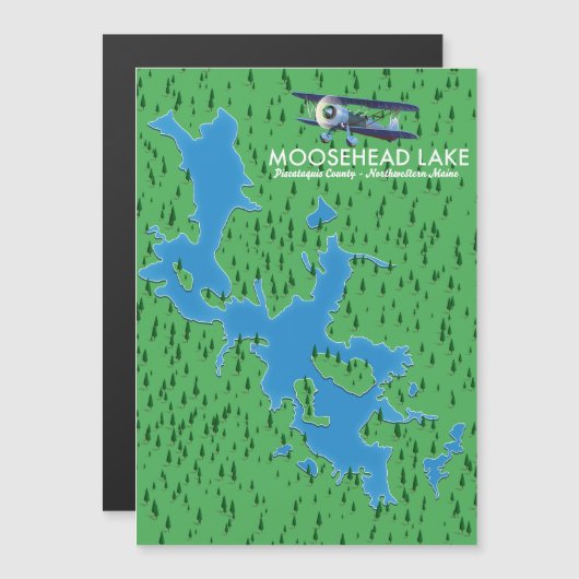 Moosehead Lake,Piscataquis County map (Voorkant / Achterkant)