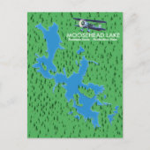 Moosehead Lake,Piscataquis County map Briefkaart (Voorkant)