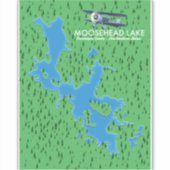 Moosehead Lake,Piscataquis County map Sticker (Voorkant)