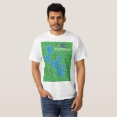 Moosehead Lake,Piscataquis County map T-Shirt (Voorkant volledig)