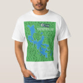 Moosehead Lake,Piscataquis County map T-Shirt (Voorkant)
