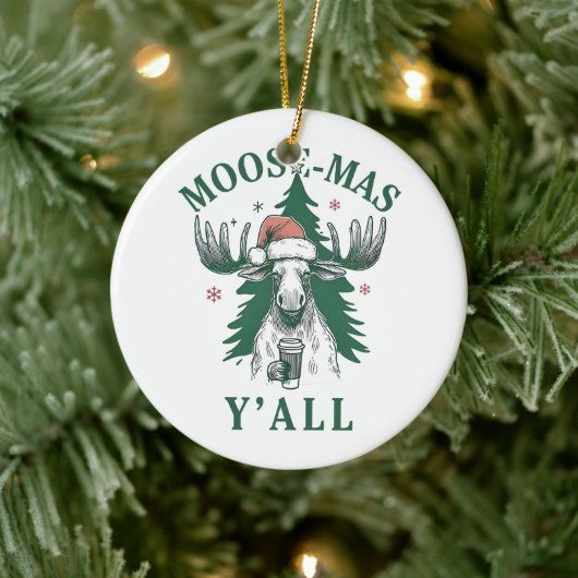 Moosemas Y'all Keramisch Ornament (Boom)