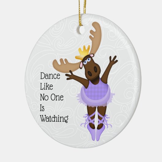 Mooserina de 'Clumsy Moose', ik hoop dat je danst Keramisch Ornament (Links)
