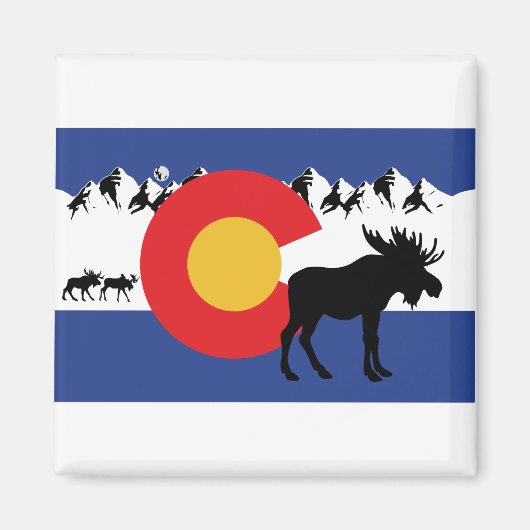 MOOSESin-Colorado-vlag Magneet (Voorkant)