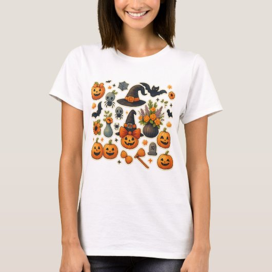 Moosey Halloween T-Shirt – Grappig Herfst Moose Ko (Voorkant)