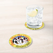 Moosicians Funny Koe Birthday Party Ronde Kartonnen Onderzetter (Insitu)