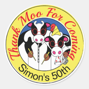 Moosicians grappige verjaardagsfeest ronde sticker