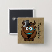 Moostache Vierkante Button 5,1 Cm (Voorkant /achterkant)