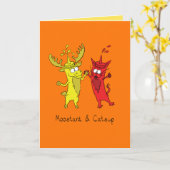 Moostard en Catsup Moose & Cat Wenskaart Kaart (Gele Bloem)