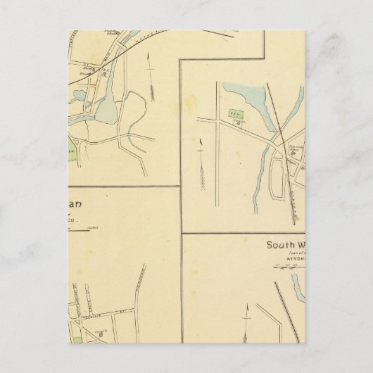 Moosup, Dayville, Wauregan, S Windham Briefkaart (Voorkant)