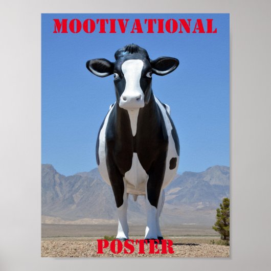 MOOtivationeel Poster Funny Koe Motivatie Humor (Voorkant)
