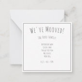 "Mooved!" Persoonlijke wijziging van adreskaart Notitiekaartje (Achterkant)