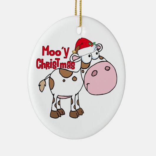 Mooy kerstKoe Keramisch Ornament (Rechts)