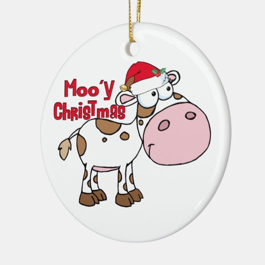 Mooy kerstKoe Keramisch Ornament (Links)