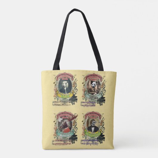 Moozart Moose Animal Composer Mozart Parody Tote Bag (Achterkant)