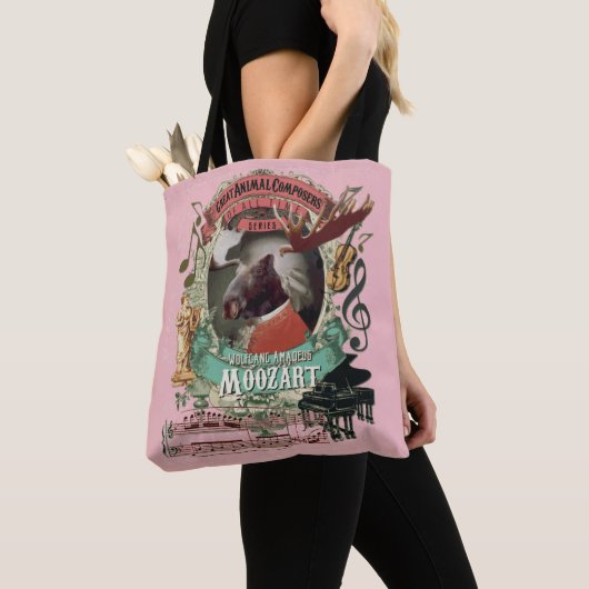 Moozart Moose Animal Composer Mozart Parody Tote Bag (Dichtbij)