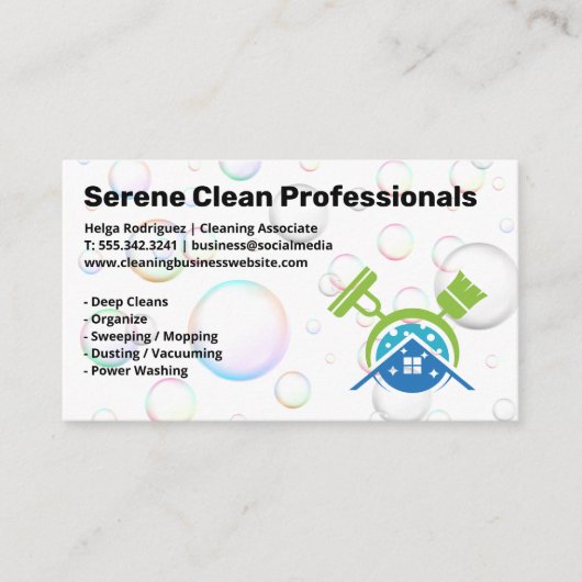 Mop Broom | thuisservice | Zeepbellen Visitekaartje (Voorkant)