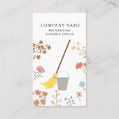 Mop Bucket Floral Professional Cleaning Services Visitekaartje (Voorkant)