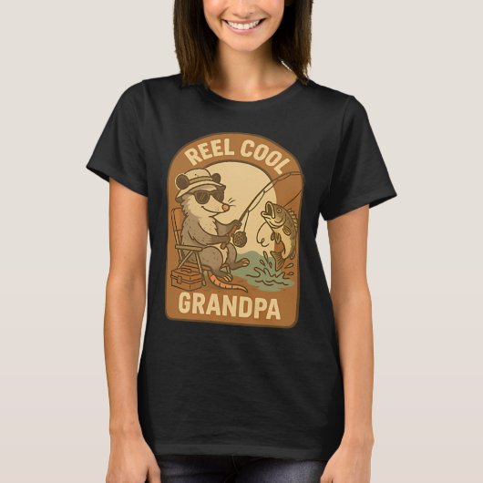 Mop cool opa opossum – Grappige vissen T-shirt (Voorkant)
