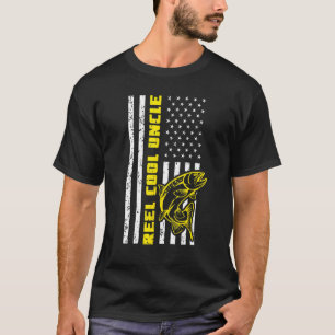 Mop Coole Oom Vis Amerikaanse Vlag Vissen T-shirt
