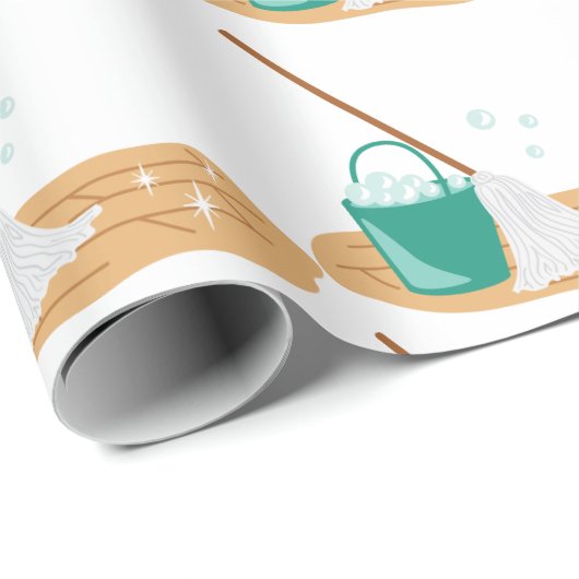 Mop en Bucket Cadeaupapier (Rol Hoek)