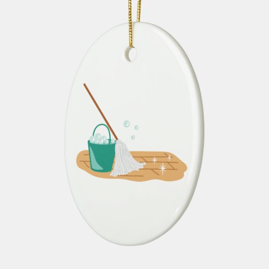 Mop en Bucket Keramisch Ornament (Links)