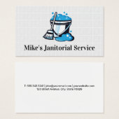 Mop en emmer met zeepwater | Badkamer Tegels Visitekaartje (Voorkant /achterkant)