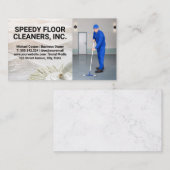 Mop en tegels | Mannen reinigingsvloeren Visitekaartje (Voorkant / Achterkant)