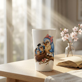 Mop Latte Mok met Cute Afstudeervogel