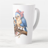 Mop Latte Mok met Cute Afstudeervogel (Rechterhoek)