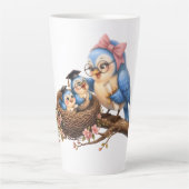 Mop Latte Mok met Cute Afstudeervogel (Voorkant)