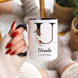 Mop met bloemalfabet cadeau voor afgestudeerde adv mok