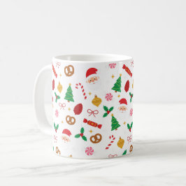 Mop met Cute Santa- en kersttraktatiespatroon Koffiemok