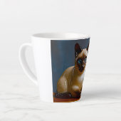 Mop met Cute Siamese Kat Latte Mok (Linkerhoek)