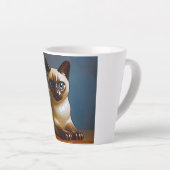 Mop met Cute Siamese Kat Latte Mok (Rechterhoek)