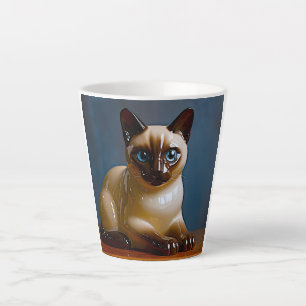 Mop met Cute Siamese Kat Latte Mok