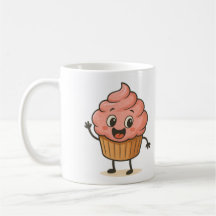 Mop met een grappige glimlachende cupcake afbeeldi